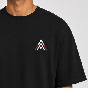 เสื้อยืดคอกลมแขนสั้นสีดำทรงโอเวอร์ไซส์คุณภาพสูงสำหรับผู้ชายปี 2026 พร้อมลายพิมพ์โลโก้ด้านหน้า ผ้าคอตตอนเนื้อนุ่มสวมใส่สบาย - Product Image 5
