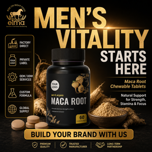 Tabletas Masticables de Raíz de Maca Elma Food para Hombres Adultos, Ingrediente Natural, Marca Privada OEM ODM Halal, Suplemento para el Metabolismo y la Energía, 60 Unidades - Product Image 1