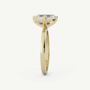 Bagues de fiançailles en diamant 2 carats, or massif 10k 14k 18k, taille émeraude, solitaire de laboratoire, sertissage à griffes, classique, alliance de mariage 1,9 mm - Product Image 4