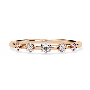 แหวนเพชรทรงกลมแบบคลาสสิกเรียบง่ายสำหรับผู้หญิง ทองคำแท้ 14k สามารถสวมซ้อนกันได้ เหมาะสำหรับเป็นของขวัญ งานหมั้น วันครบรอบแต่งงาน - Product Image 4