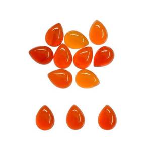 Cabochon en cornaline naturelle en forme de poire, lisse, pierre précieuse en vrac pour la création de bijoux féminins tendance - Product Image 1