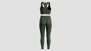 Nouvel Arrivage Vente en Gros Ensembles de Yoga et de Sport pour Femmes 100% Polyester Respirants à Carreaux Vêtements de Mode Personnalisés Tenues de Sport - Product Image 2