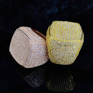 Jewelux Unisex Hiphop Cocktail <b>Ring</b> Pave Set Moissanite Baguette Cut <b>Cross</b> Shape <b>Silver</b> Plated Prong Setting Luxury Party - Product Image 2