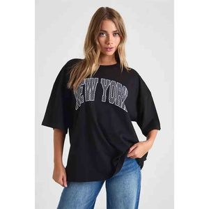T-shirt surdimensionné imprimé New York - Product Image 1