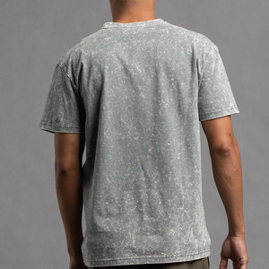 เสื้อยืดคอตตอน 100% แบบวินเทจ ล้างสีด้วยกรด ทรงหลวม คอกลม - Product Image 5