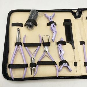 Professional Hair Extension Tool Kit with Zipper Case Pliers, <b>Needle</b> <b>Threader</b>, Hair Clips, Loops & Weaving Thread Set for Salon - Product Image 5