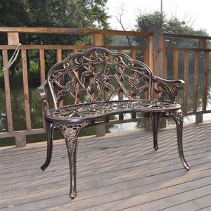 Chaise de jardin en aluminium coulé de 38,5 pouces pour la décoration extérieure, idéale pour les parcs et les patios - Identique à 05671529 - Product Image 6