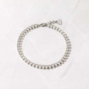 Moissanite Marquise Tennis Bracelet Sterling Silver Adjustable Sparkling Heart Charm <b>Gift</b> for Women Girls - Product Image 4