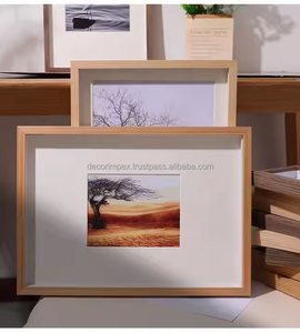 Décoration de bureau personnalisée en gros Cadre photo carré Cadre photo en bois massif Cadre photo - Product Image 1