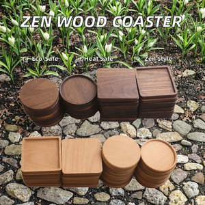 Posavasos y almohadillas de madera de nogal negro macizo de estilo japonés moderno, bandeja cuadrada para té, aislamiento térmico, almohadilla de madera de haya. - Product Image 2