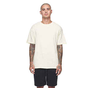 เสื้อยืดโอเวอร์ไซส์ผ้าคอตตอนพรีเมียมเนื้อหนา พิมพ์โลโก้ได้ ทรงหลวมไหล่ตก สตรีทแวร์ เสื้อเปล่าผู้ชาย ขายส่ง สไตล์วินเทจ - Product Image 2