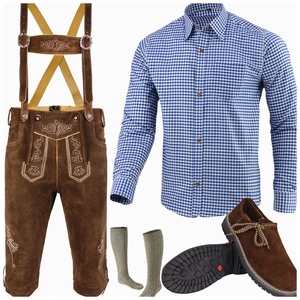 Traje para el Festival de la Cerveza Bávara para Hombre – Conjunto Clásico de Lederhosen - Product Image 1