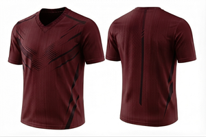 Camiseta de Fútbol Transpirable con Estampado por Transferencia de Calor |   Diseño Personalizado Corto |   Fabricante OEM ODM |   100% Poliéster de Secado Rápido - Product Image 3