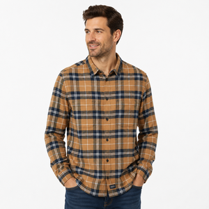 Camisa de Franela a Cuadros de Alta Calidad para Hombre, Manga Larga, Casual, con Botones, de Algodón, Estilo Leñador, para Otoño e Invierno, Ropa de Trabajo - Product Image 1