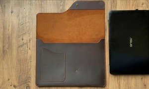 Business Notebook Magnetic Sling Pouch Durable Waterproof Vintage Genuine Leather <b>Laptop</b> Protective <b>Sleeve</b> for Daily Use LS-0275 - Product Image 2