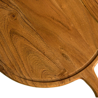 Planche en bois antidérapante tendance de 14 pouces x 10,5 pouces x 0,6 pouces d'épaisseur pour servir et couper les pizzas, lavable au lave-vaisselle avec poignée pratique