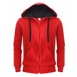 Sweat-shirt à capuche zippé en polaire pour homme, personnalisable, élégant, avec fermeture éclair contrastante, vierge, décontracté, pour la vente en gros - Product Image 3