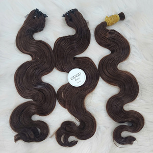 Curly Vietnamese Hair Extensions 100% Virgin Luxury Feather Soft Tangle-Free Natural Black Machine Double Weft Factory Price - Product Image 1