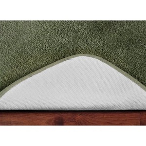 Ensemble de tapis de bain en chenille verte, 3 pièces, avec dos antidérapant en caoutchouc, style classique, rectangulaire, pour la salle de bain à domicile - Product Image 3