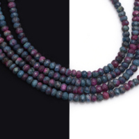 Perles Rondelles Facettées Faites à la Main en Zoisite Rubis Naturel 5x5 mm Multicolores Inde Pierre Précieuse Premium pour Fabrication de Bijoux