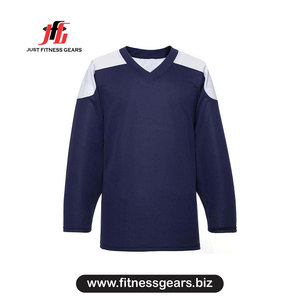 Maillot de hockey sur glace à col en V, manches longues, en polyester respirant, unisexe pour adulte, vêtement de sport en mesh - Product Image 1