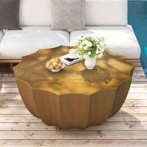 Tavolino da Caffè Moderno in Cemento MgO da 90 cm, Resistente e Impermeabile, per Terrazze, Giardini e Cortili - Product Image 2
