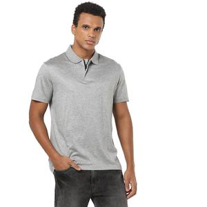Camisetas Personalizadas de Alta Calidad para Hombre, Diseño de Patrón Sólido con Cierre, Estilo Liso con Logotipo, Algodón de Felpa, Secado Rápido y Transpirable - Product Image 1