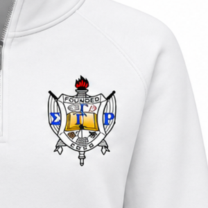 Sigma Gamma Rho Women's University <b>Half</b> <b>Zip</b> <b>Sweatshirt</b> White Greek Letter Sorority Pullover Custom Campus Casual Fashion Street - Product Image 4