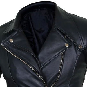 Veste courte en cuir pour femme, logo personnalisé, vêtements décontractés, meilleure qualité, sortie d'usine, fermeture éclair, en vente - Product Image 6