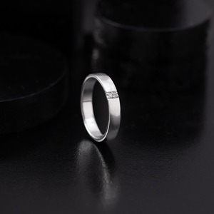 Minimalist Natural Diamond <b>Men</b>’s <b>Ring</b> in 925 Sterling <b>Silver</b> | Classic Everyday Band <b>for</b> <b>Men</b> - Product Image 4