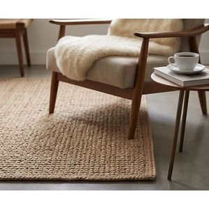 Alfombra Tejida a Mano de Yute Natural, Alfombra de Lana Beige Natural con Tejido Tipo Palomitas de Maíz, Alfombra Moderna para Sala de Estar, Tamaño Personalizado OEM - Product Image 3
