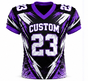 Maillot de football américain grande taille pour hommes et femmes, design personnalisé, respirant, séchage rapide, polyester, uniforme sportif d'équipe - Product Image 1