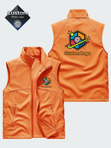 Custom Men's Winter Casual Cooling Solid Canvas Vest Hoodie Jacket Multi-Pocket Zipper Breathable Outdoor/Utility Hiking - Product Image 2