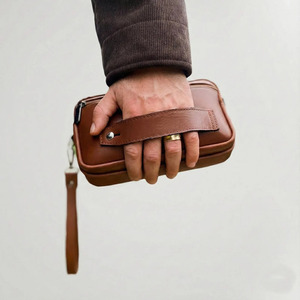 Bolso de mano hecho a mano de cuero de grano completo con múltiples compartimentos y diseño de cremallera de alta calidad para negocios a un precio razonable. - Product Image 4