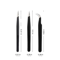 Kit de pinces à épiler professionnelles en acier inoxydable anti-acide de haute qualité pour extensions de cils, isolation et volume classique