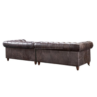 Ensemble de canapé multi-places en cuir Chesterfield 2025 abordable moderne Mobilier de salon Ensemble de canapé en cuir véritable Mobilier d'hôtel