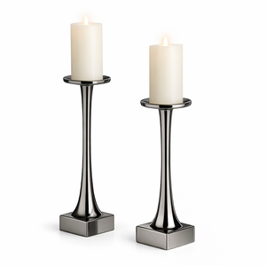 White Metal Candle Holder Set Tall Candlestick Modern <b>Decorative</b> Home <b>Decor</b> <b>Table</b> Centerpiece Elegant Luxury Style - Product Image 6