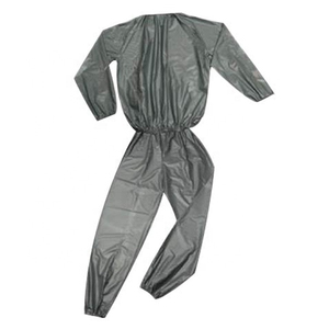 Combinaison de sauna en polyéthylène noir pour homme, manches longues, taille élastique, sans poches, col rond, vêtements de fitness toutes saisons - Product Image 3