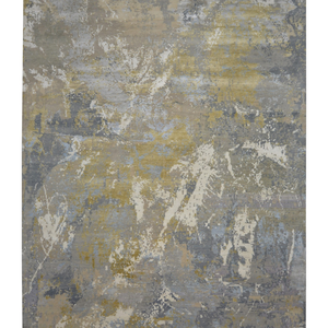 Tapis artisanal Pahadiya en laine nuageuse, tapis texturé abstrait de qualité supérieure à poils ras pour salons modernes - Product Image 3