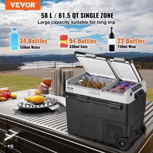 Réfrigérateur de voiture portable à double zone 12 volts avec capacité de 58 L / 61,5 QT - Congélateur et réfrigérateur à température réglable de -4 à 68°F en un seul appareil - Product Image 2