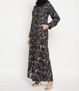 Moderna y Elegante Nueva Abaya Turca, Ropa Islámica, Vestido Largo Abierto por Delante para Mujeres Musulmanas, Poliéster Anti-Pilling y Anti-Arrugas - Product Image 4