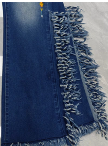 TRIBON SPORTS Jeans de mezclilla de mujer de cintura alta, pierna recta, sin elasticidad, corte regular, largo completo, casual, de verano, con logo en la cintura y efecto lavado a la piedra. - Product Image 5