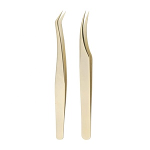 Kit de pinces à épiler professionnelles en acier inoxydable pour extensions de cils, pinces à sourcils pour volume, durables, réutilisables, logo personnalisé, modèle GS-506 - Product Image 1