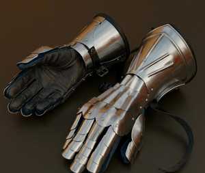 Guantes de Caballero de Acero Inoxidable, Articulados, Plateados, Estilo Gótico Renacentista, Artesanía Metálica Coleccionable - Product Image 3