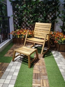 Hot Sale Modern Design <b>Foldable</b> Wooden Rocking Lounge <b>Chair</b> with Ottoman Classic Comfort for Indoor & Outdoor Use Made Vietnam - Product Image 2