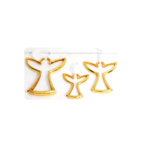Adornos Colgantes de Ángel Hechos a Mano, Ecológicos y Duraderos, en Metal Dorado con Cintas Azules para Decoración de Eventos Festivos y Bodas - Product Image 2