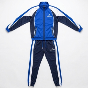 Conjunto Deportivo para Hombre, Chaqueta con Cierre Completo, Pantalones Deportivos, Ropa Deportiva a Rayas, Fabricante Mayorista de Ropa Urbana Personalizada - Product Image 2