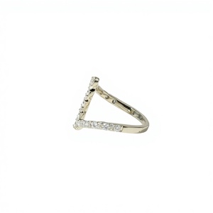 Wonderful Chevron Lab Grown Diamond Ring 14K 18K Solid White 925 Sterling Silver Style Unique Ring <b>Wedding</b> Ring Engagement Ring - Product Image 3