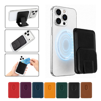 Portefeuille fin en cuir PU avec logo personnalisé, minimaliste, léger, porte-cartes de crédit, 3 cartes, compatible MagSafe, magnétique, pour homme