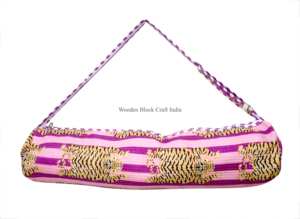 Sac de yoga élégant imprimé tigre, sac fourre-tout pour exercices, fermeture éclair, tissu en coton, sangle réglable, unisexe, moderne, sport de plein air - Product Image 6